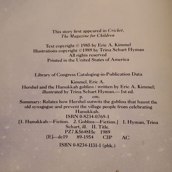 Hershel and the Hanukkah Goblins book by Eric Kimmel - Picture 3 of 4